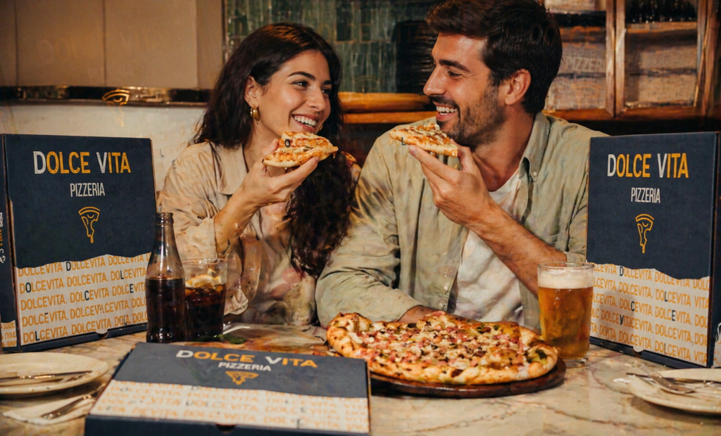 pareja-disfrutando-de-pizzas-dolce-vita